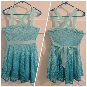 Juniors Teal Lace Dress sz L